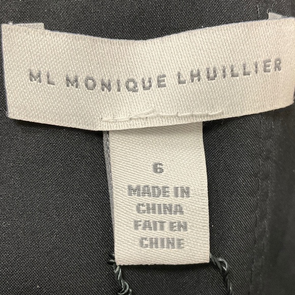 ML MONIQUE LHUILLIER BLACK BLAIRE SHORT DRESS - Picture 4 of 5
